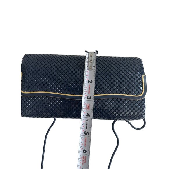 LA REGALE Vintage Navy Blue Chain Mesh Cocktail Bag w/ Strap - Picture 5 of 10